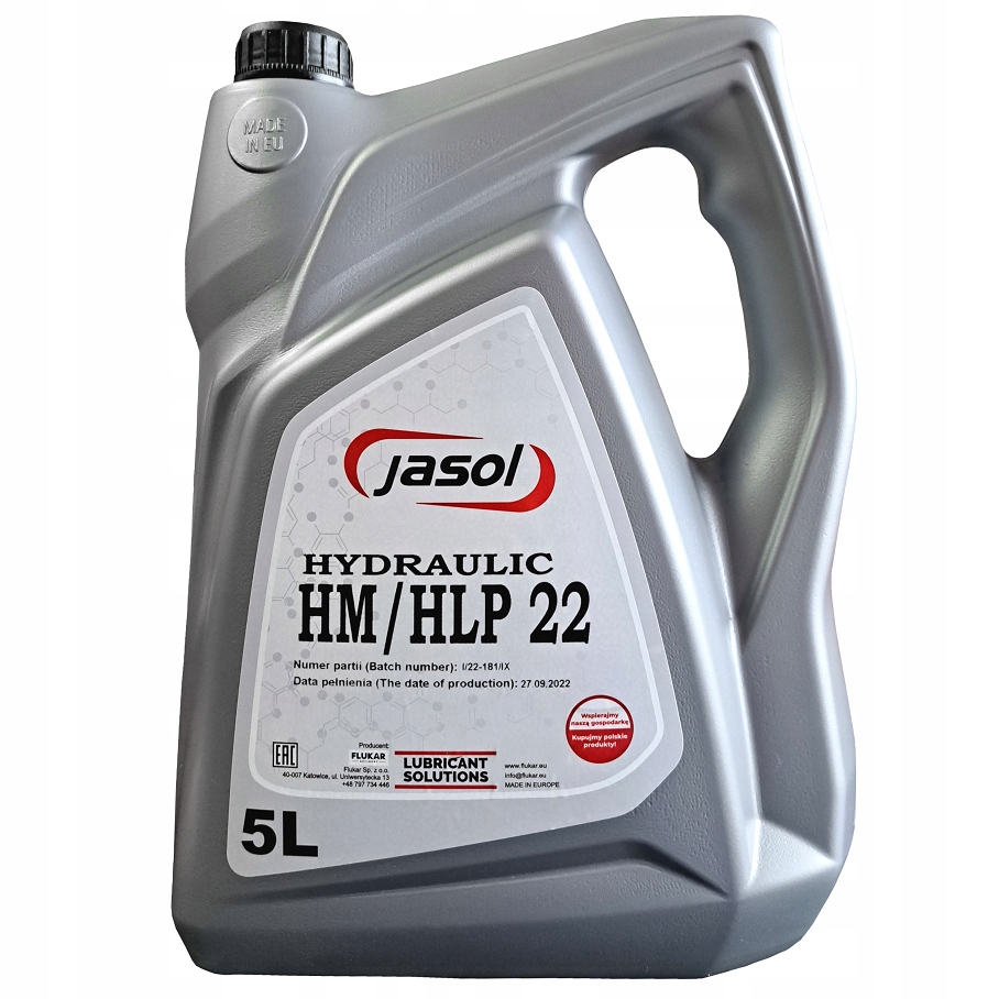 

Olej Hydrauliczny Jasol Hm/hlp 22 5 litrów