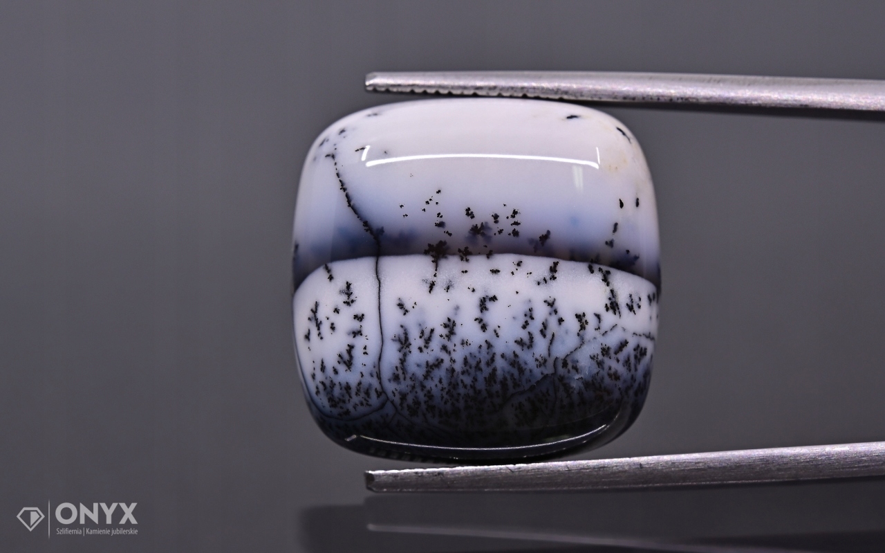 Dendritový achát z Turecka kabošon cushion 18x17,5