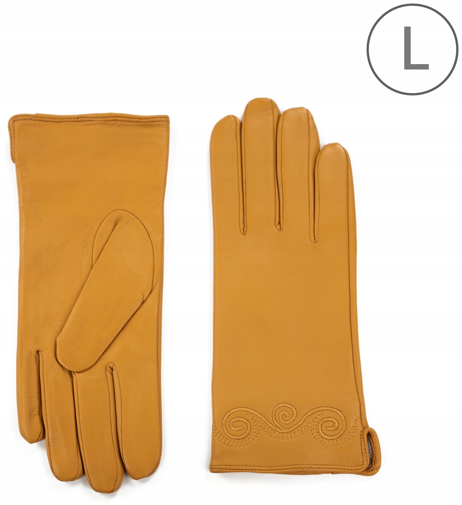 Dámské kožené rukavice Bailey zateplené, elegantní Hořčicové