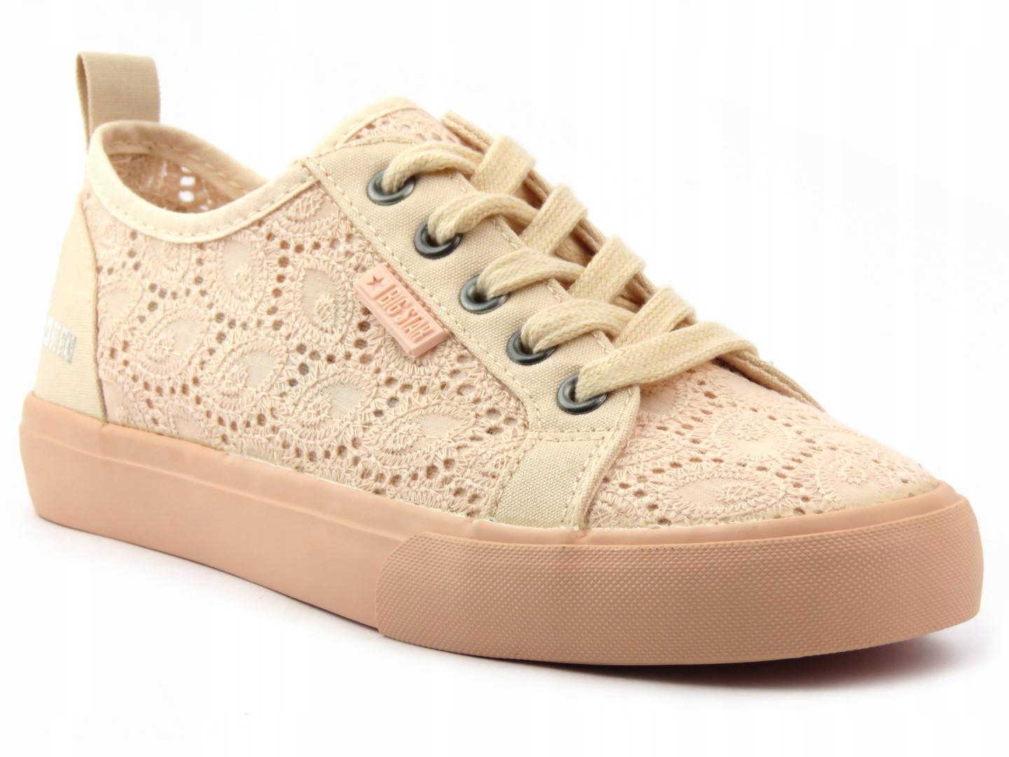 

Trampki Damskie Big Star JJ274059 Nude Koronka Hit