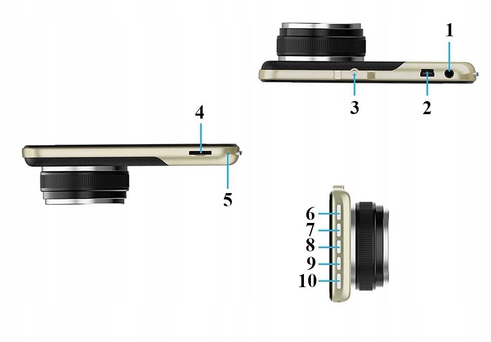 REJESTRATOR JAZDY SLIM KAMERA COFANIA PRZOD TYL Viewing Angle 170