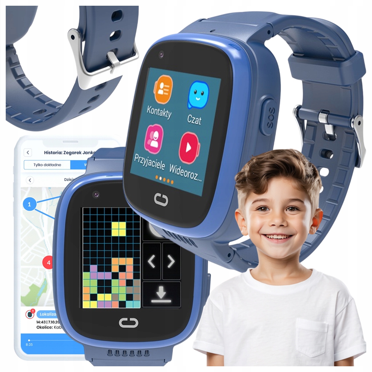 Smartwatch Zegarek Dla Dzieci Lokalizator Gps Funkcja Sos Rozmowy