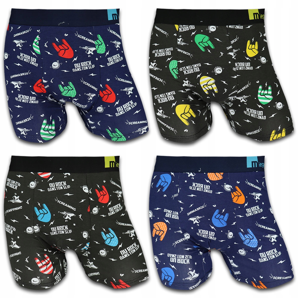 

4x Bokserki Męskie Kolorowe Bambusowe Zabawne