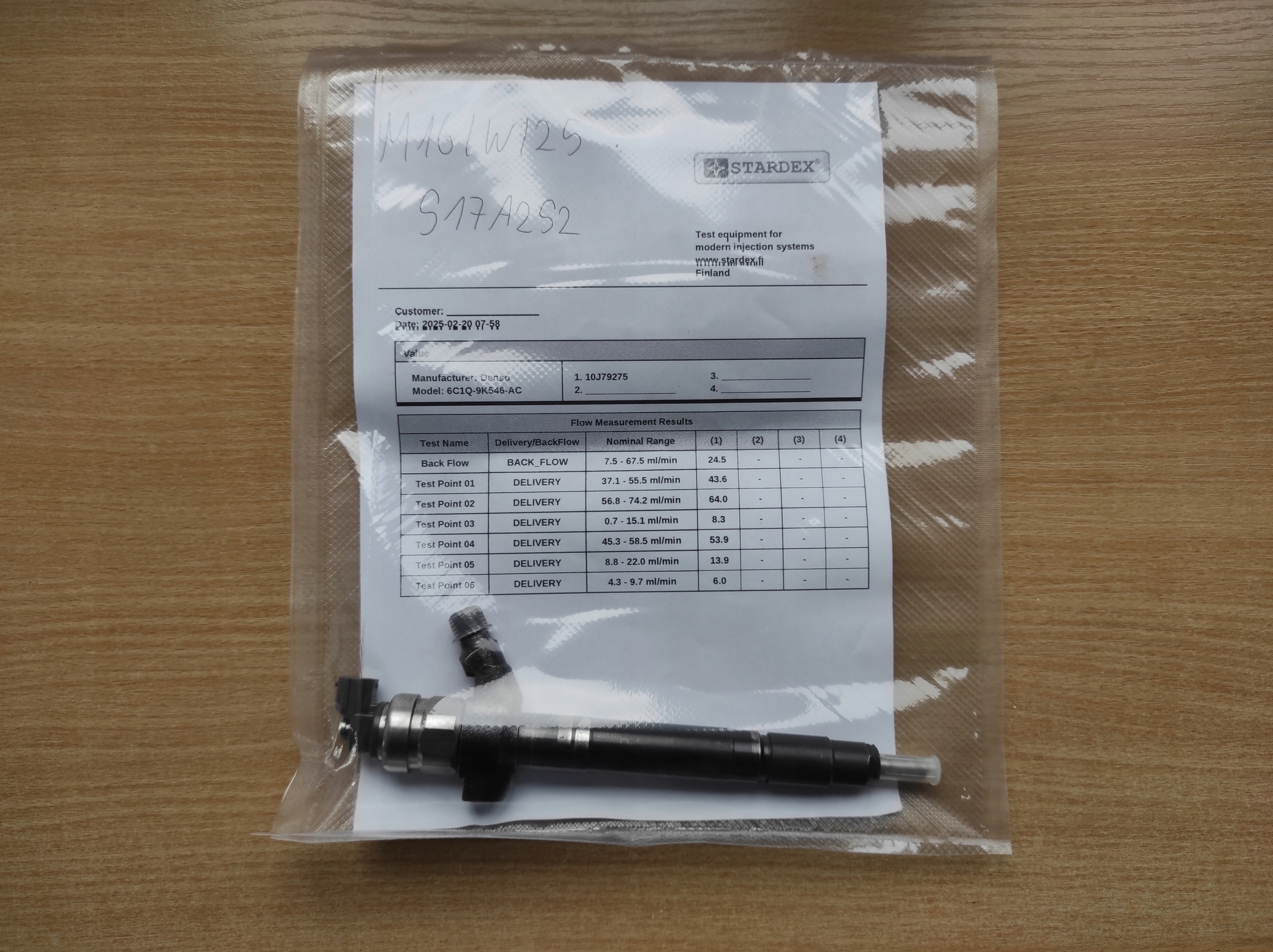 injector nozzle 6C1Q-9K546-AC DENSO SPRAWDZONY WYDRUK PARAMETRY
