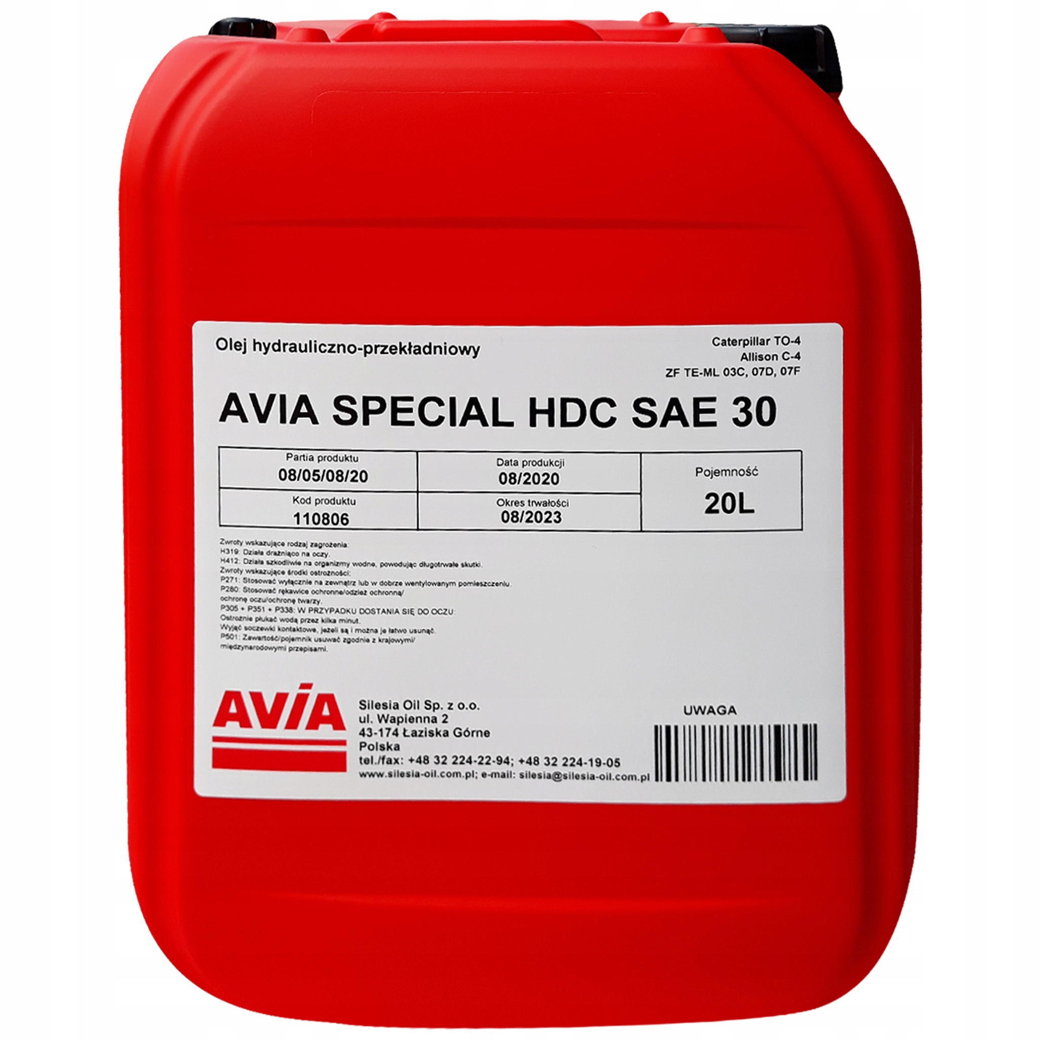 Olej wielofunkcyjny AVIA SPECIAL HDC SAE 30 20L