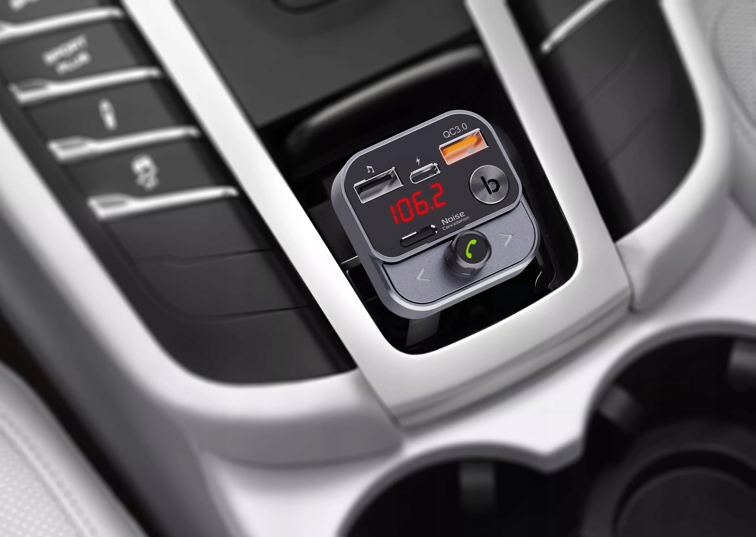 TRANSMITER BLUETOOTH AUDIO FM MP3 BT SZYBKA ŁADOWARKA 3X USB USB-C QC 3.0 Model 74-172#