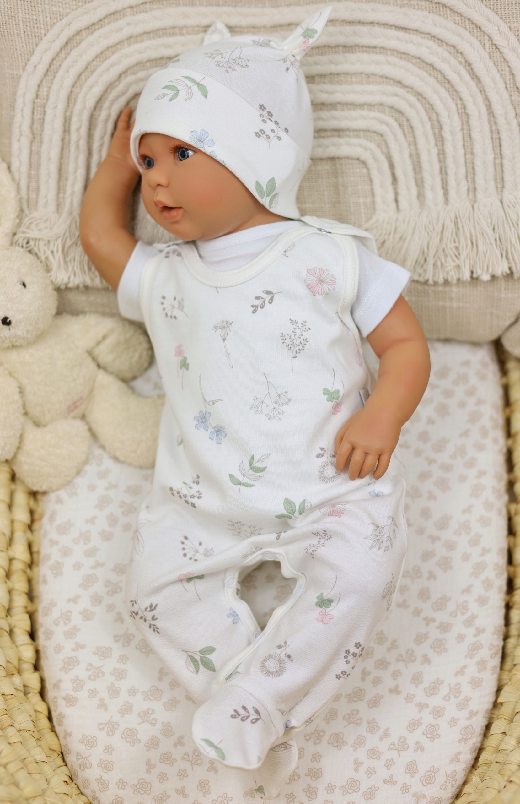 ŚPIOCHY NIEMOWLĘCE ŚPIOSZKI BAWEŁNIANE ROZPINANE r.62 GARDEN /15/ Rozmiar (new) 62 (57 - 62 cm)