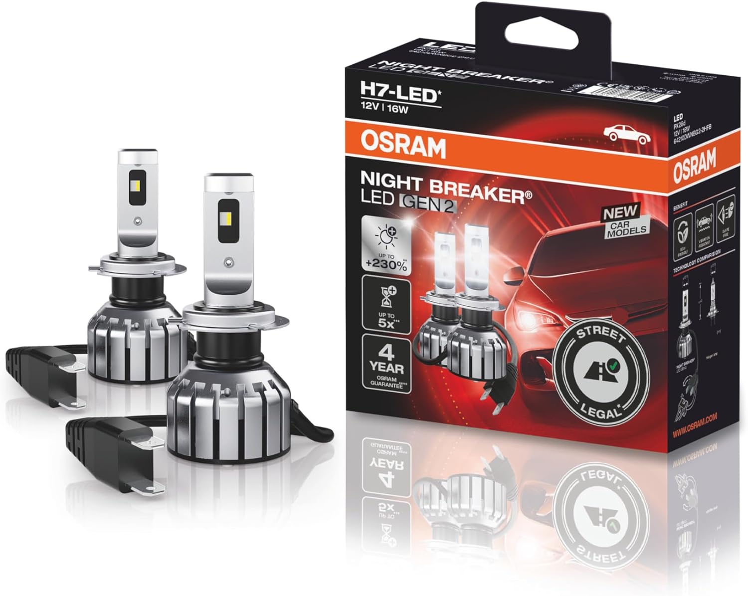 Żarówki Osram H7 LED Night Breaker GEN 2, 12V 16W 2 sztuki