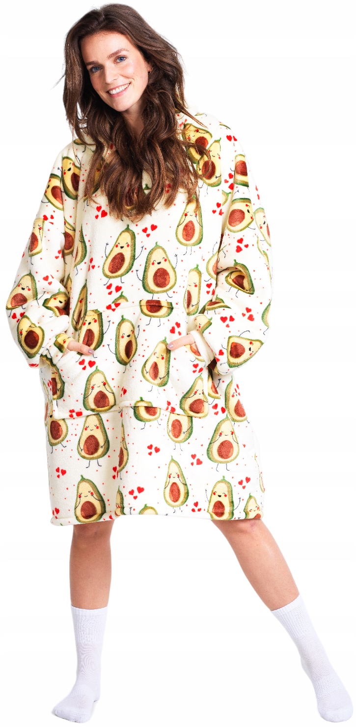 Teplá Mikinová Deka Avokádo Deka S Rukávy Avokádo Srdce Hoodie Oversize