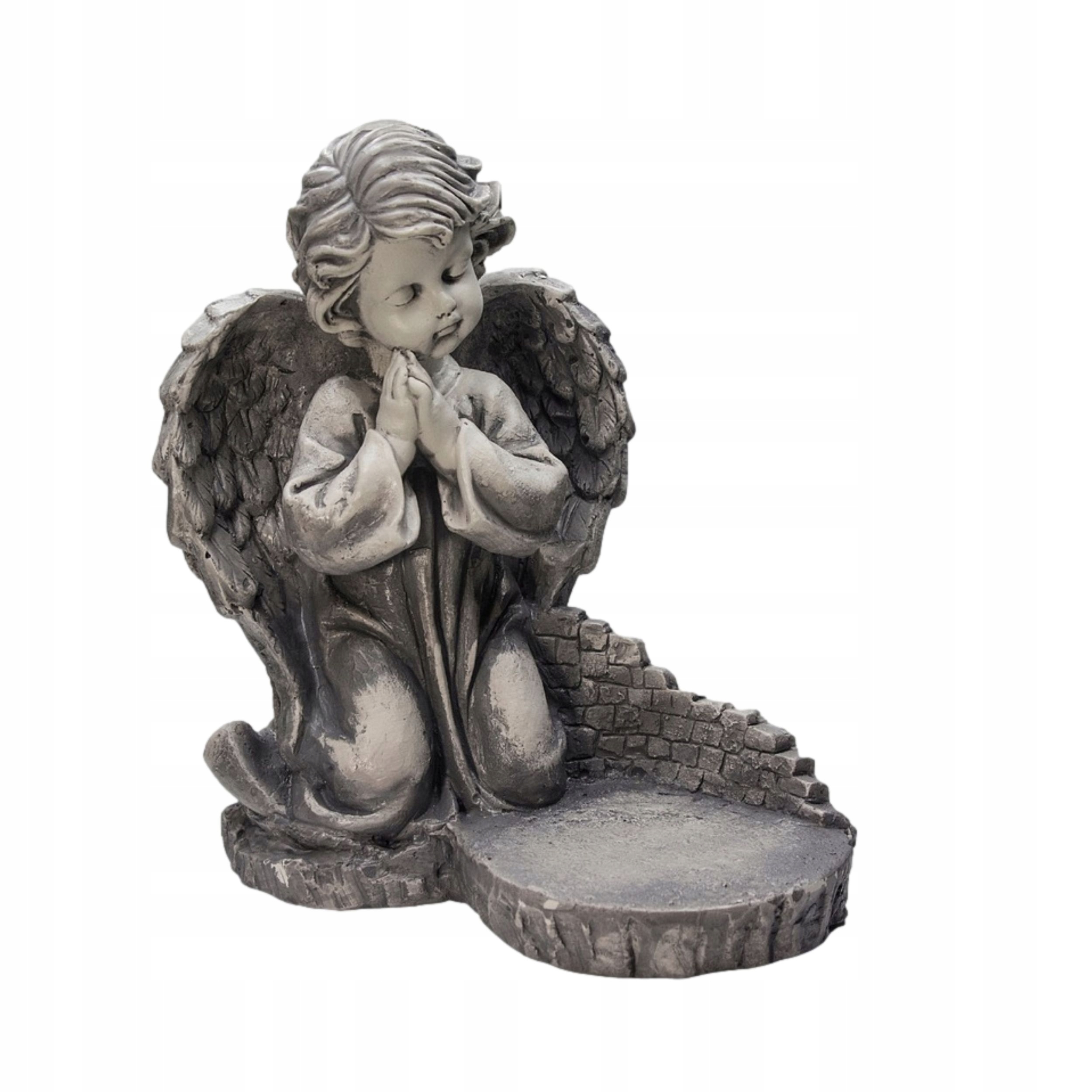 Velký modlící se anděl sádrový Velká Náhrobní figurka na hřbitov Hrob Křídla