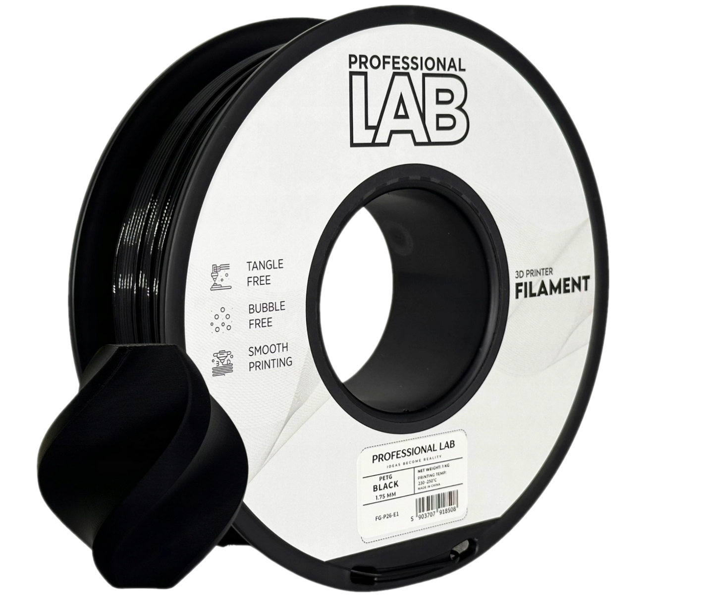 FILAMENT PROF LAB PLA+ CZARNY BACK 1,75MM 5KG SZPULA DRUK 3D