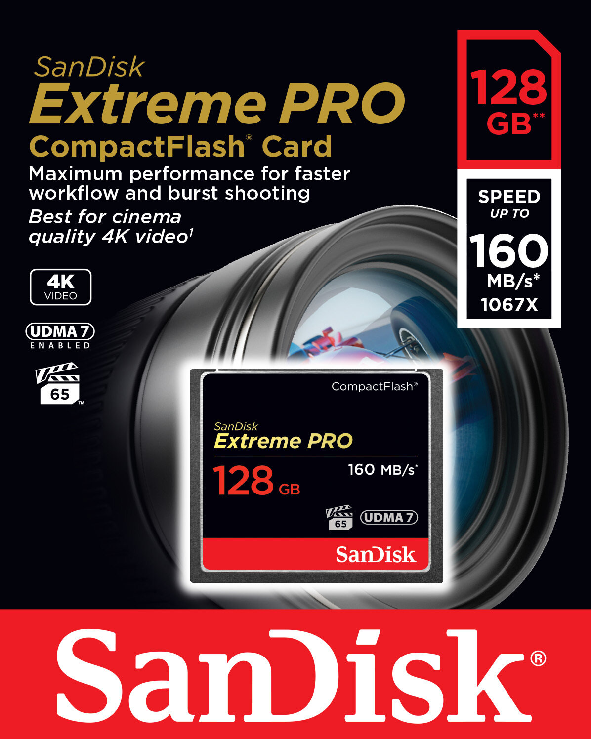 Karta pamięci SANDISK Compact Flash 128 GB Producent SanDisk