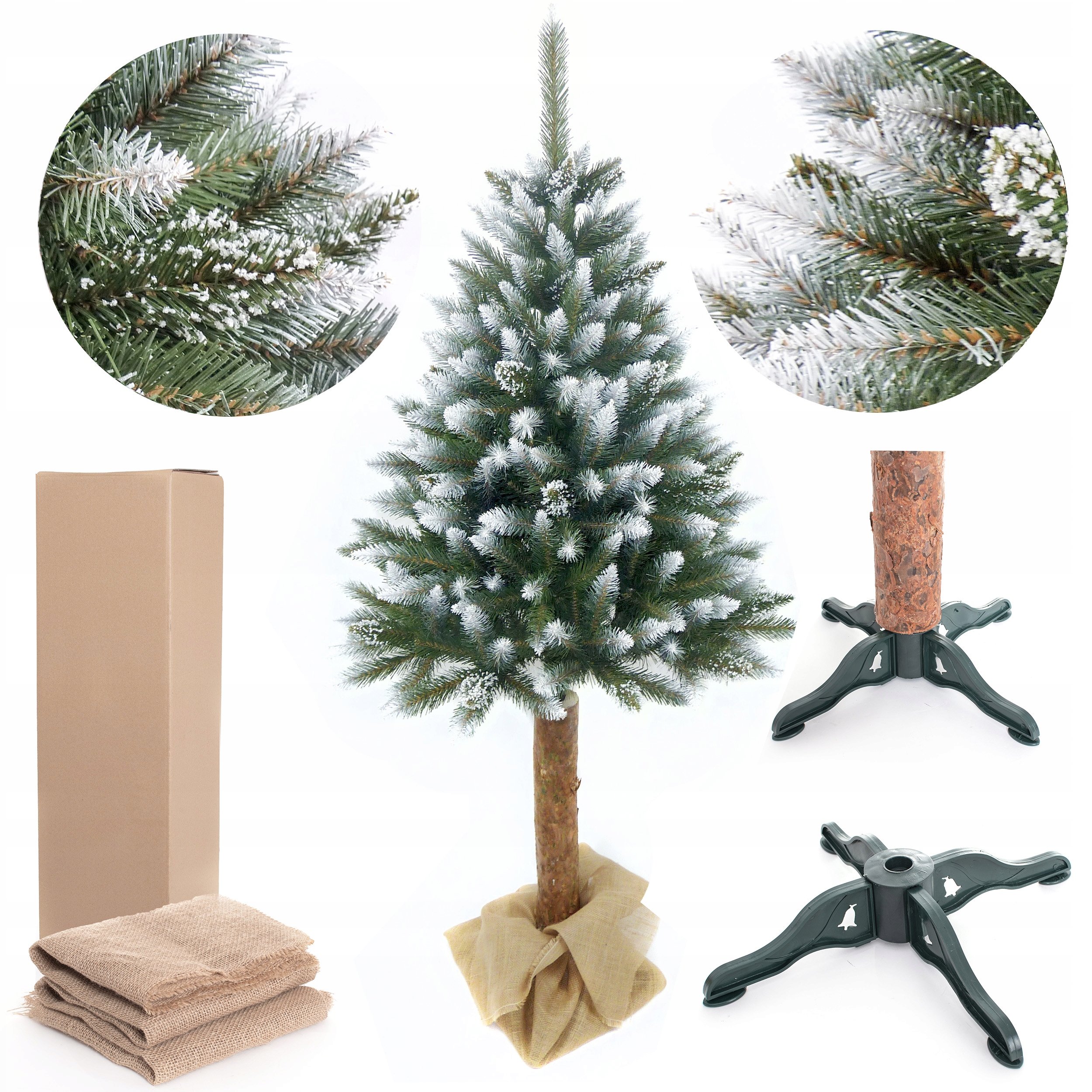 CHOINKA SZTUCZNA ŚWIERK DIAMENTOWY NA PNIU 220 CM