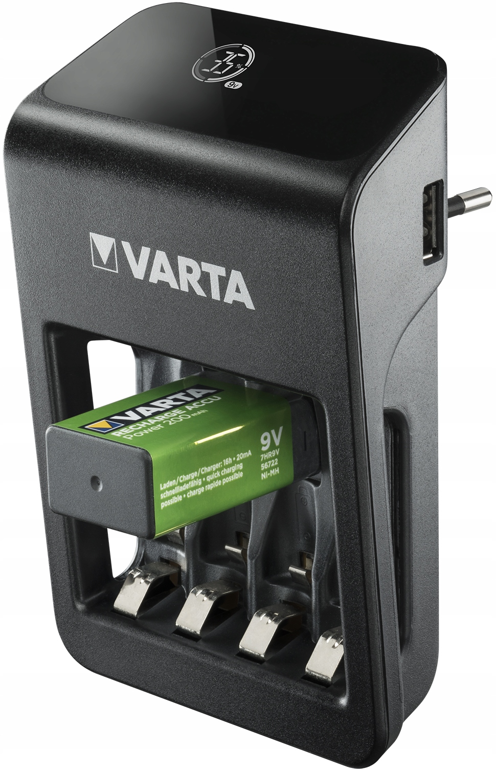 Ładowarka baterii VARTA AA AAA 9V + 4 akumulatorki 2100mAh Model Plug-Plus