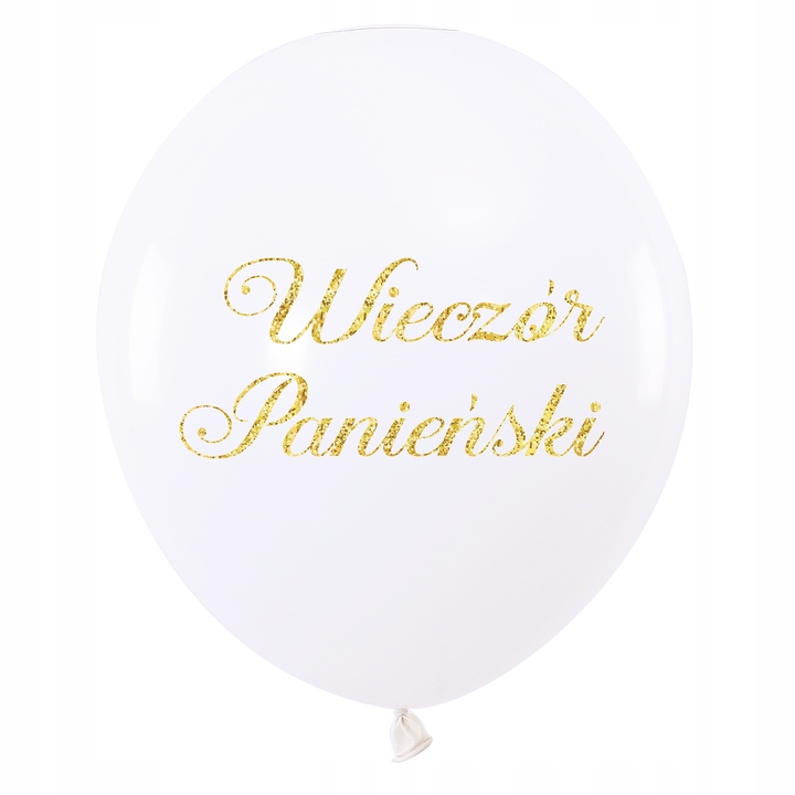 

Balony Wieczór Panieński białe brokat złoty nadruk