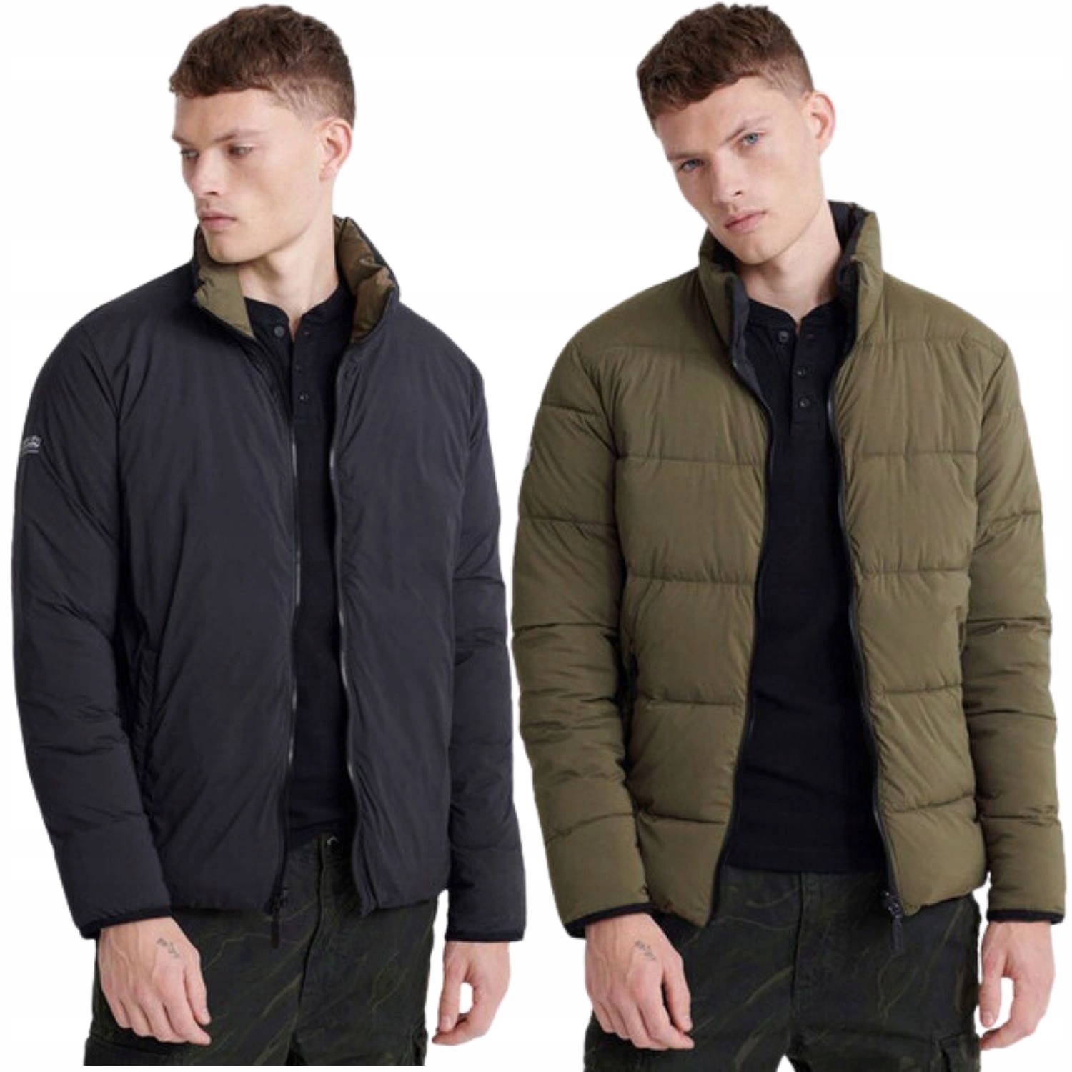 Pánská prošívaná péřová bunda Superdry, oboustranná, zateplená, velikost vel.