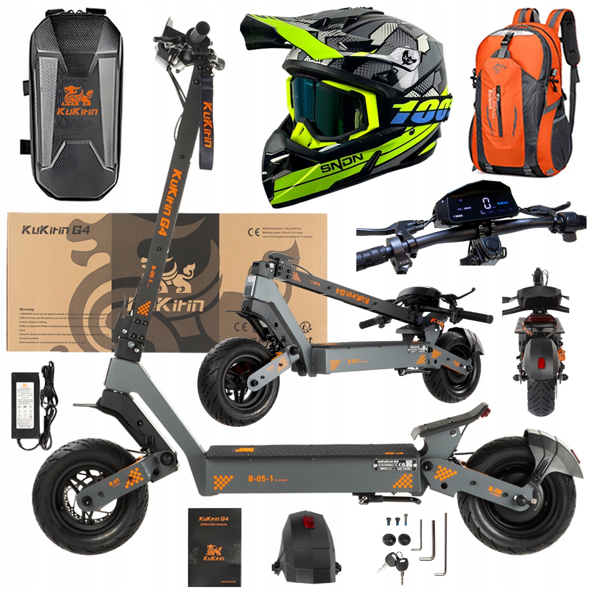 KuKirin G4 Skládací elektrická vozidla 2000W 70KM/H 60V 20Ah 75km Dárek