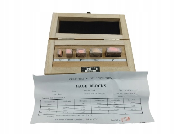 ZESTAW PŁYTKI WZORCOWE DO MIKROMETRÓW KABŁĄKOWYCH Marka inna