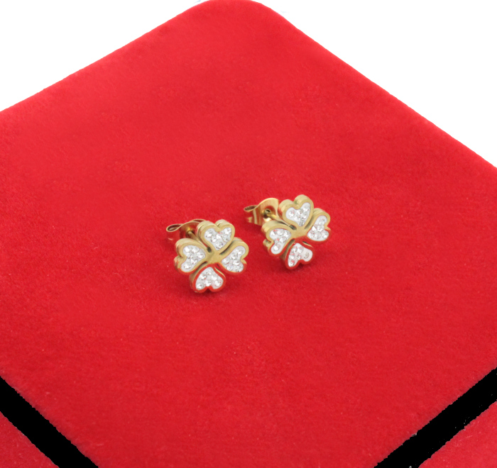 

Kolczyki Złote Koniczynki Cyrkonie Stal Chirurgicz