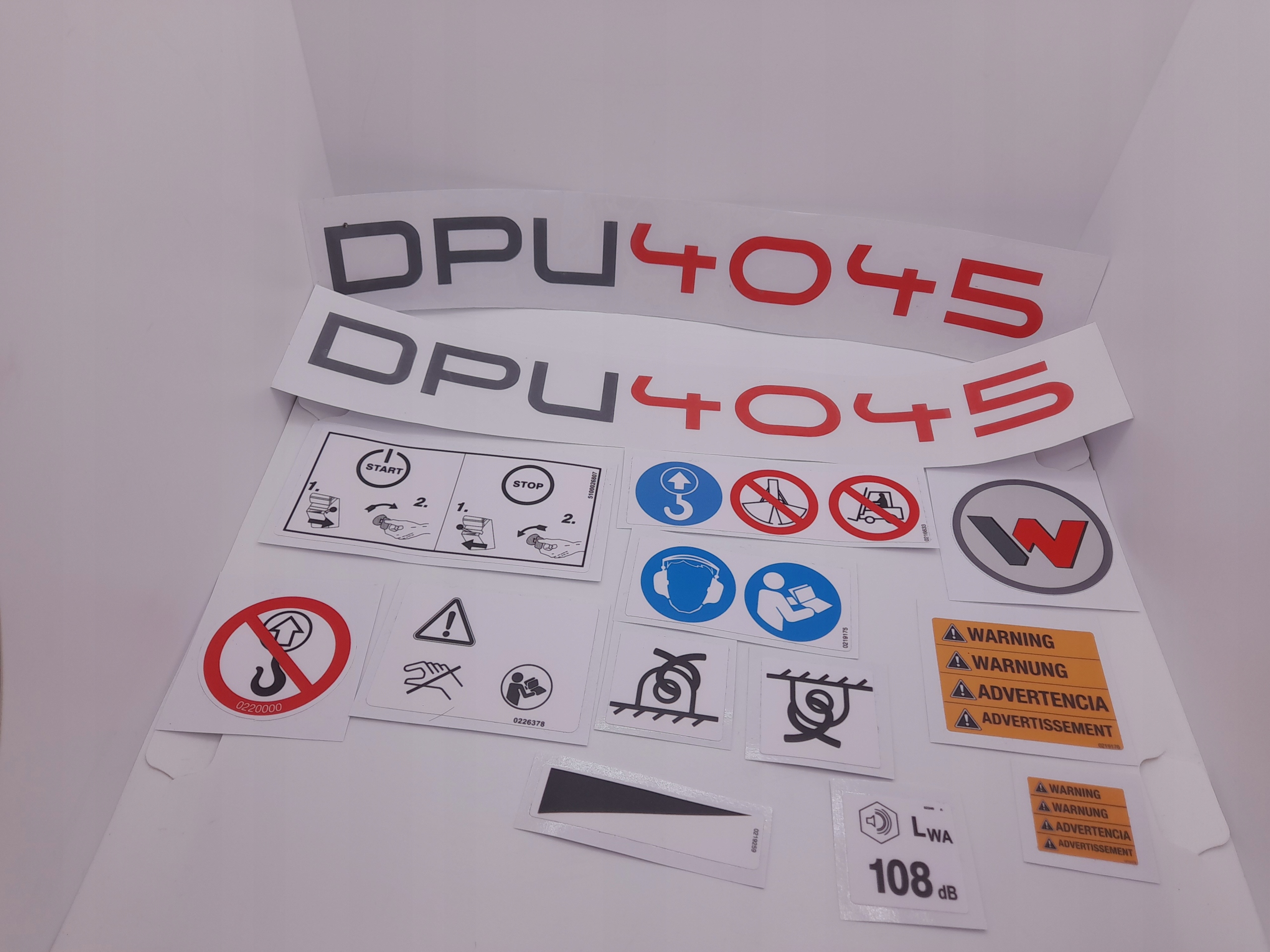 Zestaw naklejek do zagęszczarki DPU4045