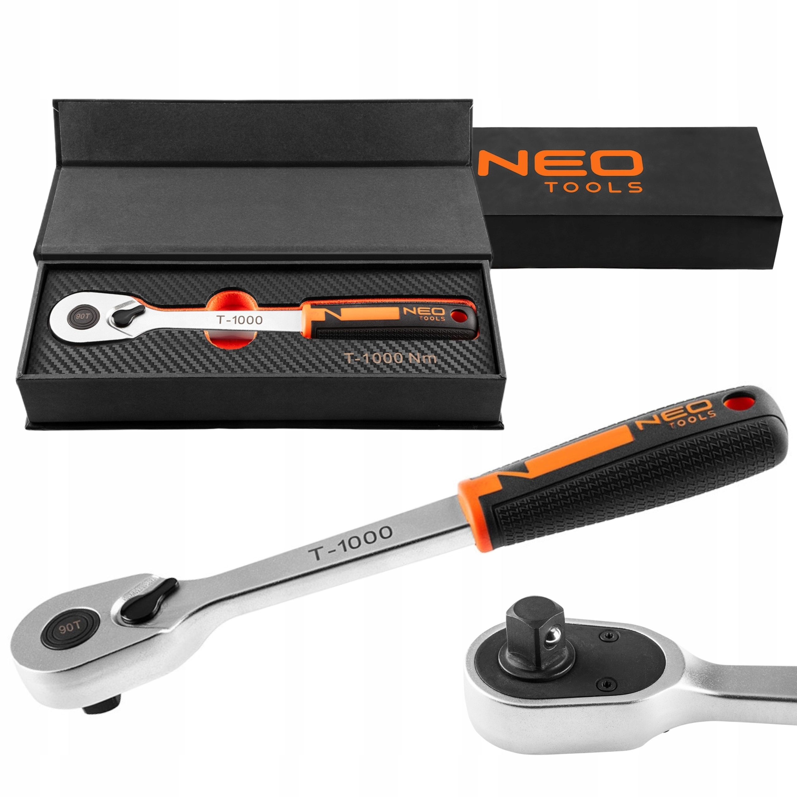 Neo 10-300 Jednoduchá Precízna Rúčka Kľúč Silný 1/2" 90T 285 mm 1000T