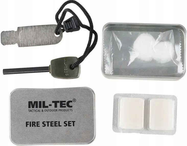 KRZESIWO MAGNEZOWE TURYSTYCZNE MILITARNE Do Rozpalania Ognia + ROZPAŁKA Marka Mil-Tec