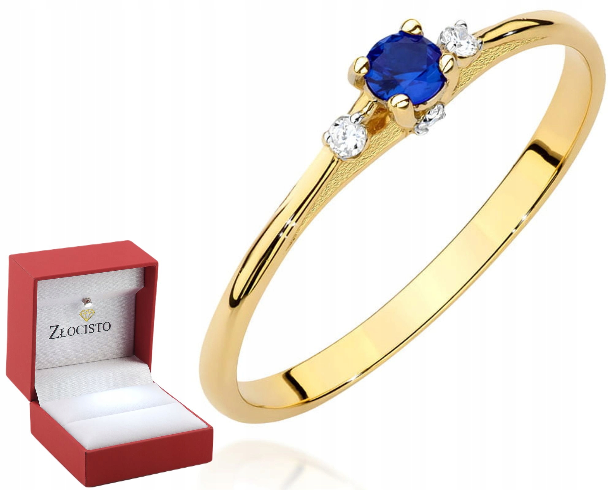 Zlatý Prstýnek Safír Brilianty Diamanty Dárek Gravírování