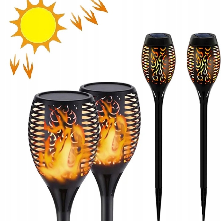 

Lampa Solarna Led Pochodnia Efekt Płomień Ogień