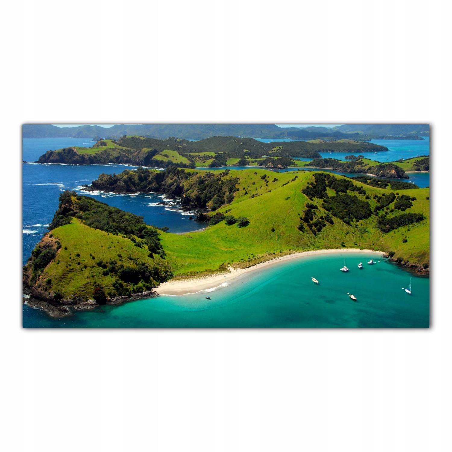 Zátoka Ostrov Moře 140x70 Tvrzené skleněné panely