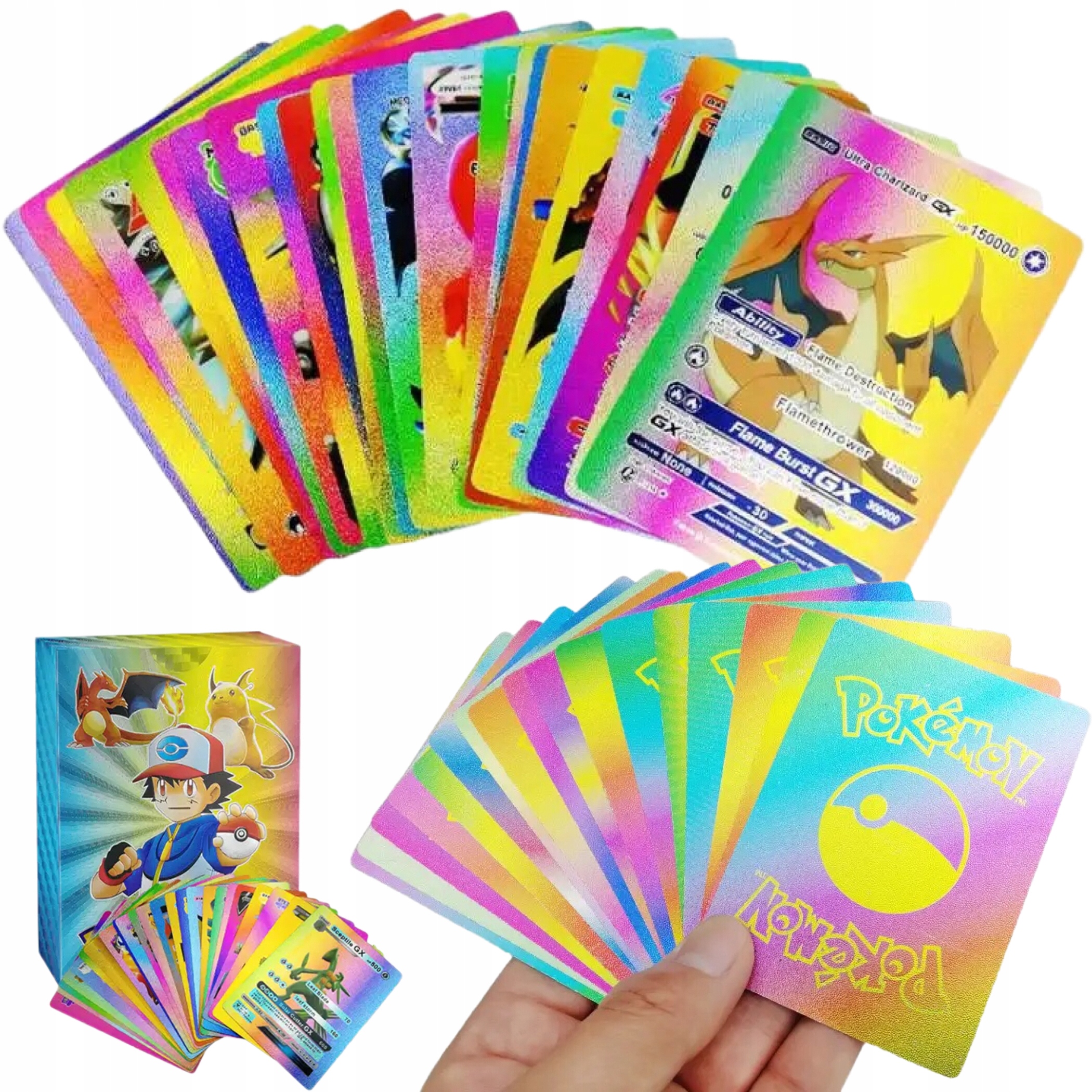 

Karty Pokemon Tęczowe 55SZT Kolekcjonerskie