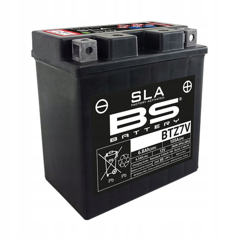 Bs Batéria BTZ7V (fa) (YTZ7V) 12V 6,5AH 113X70X121 Bezúdržbový Zaplavený