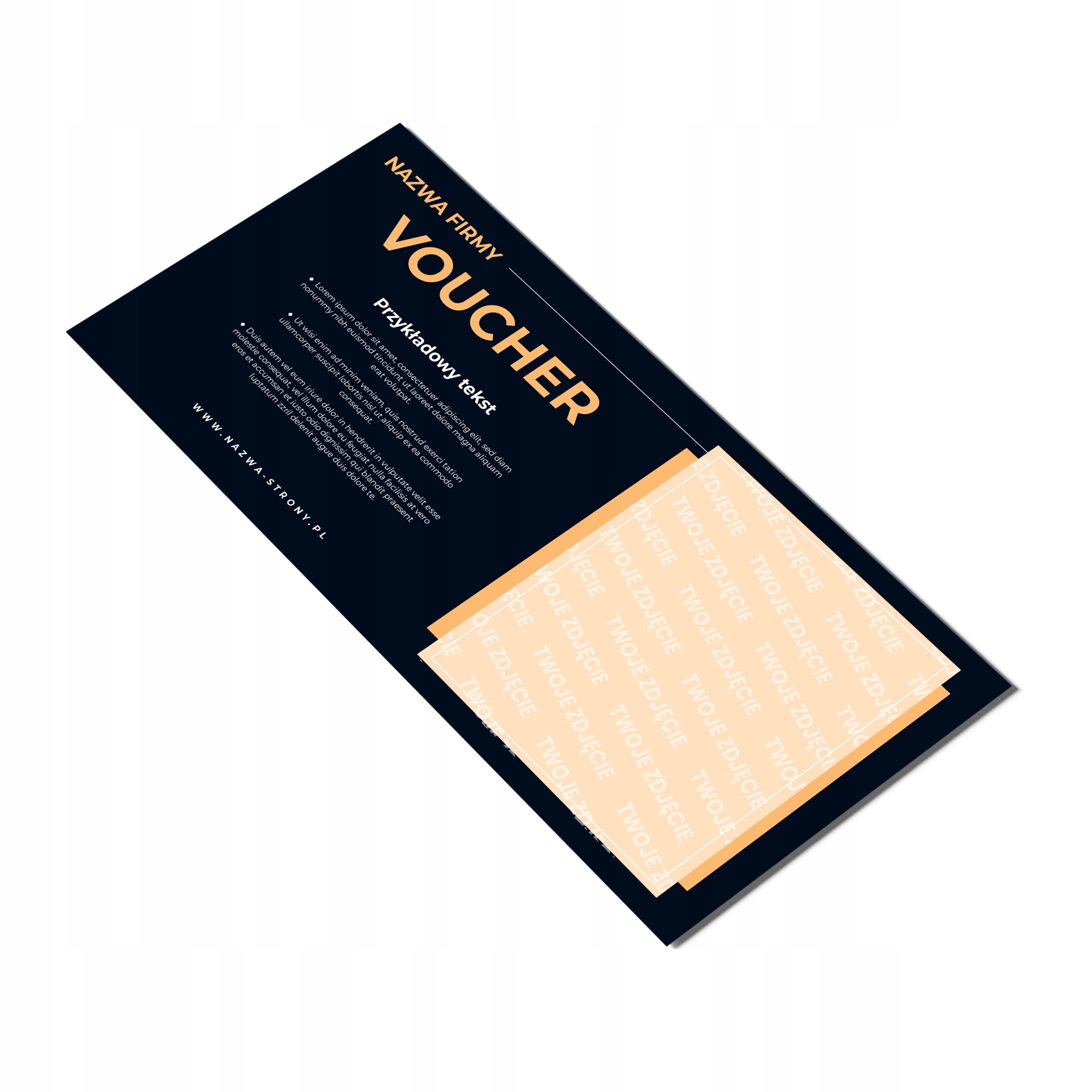 Vouchery upominkowe DL MAT 350g TWOJE ZDJĘCIE PROJEKT GRATIS 500 sztuk Format papieru format DL