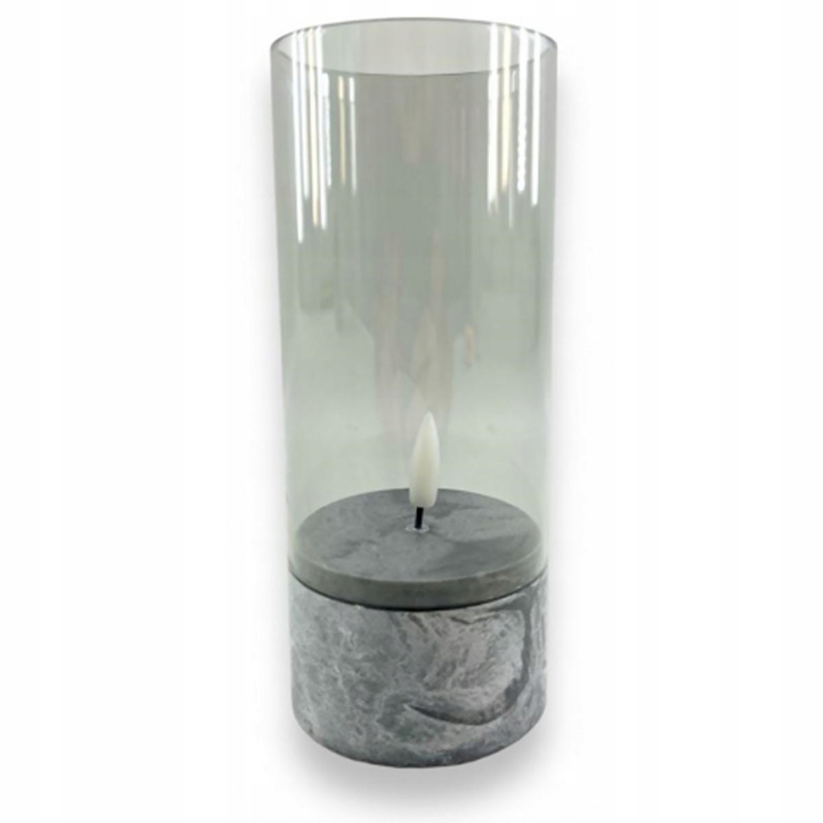 lampion, latarnia szkło-plastik LED trapez z jedną swiecą mix biały i czarny 34x13 cm AE-7296 — 3