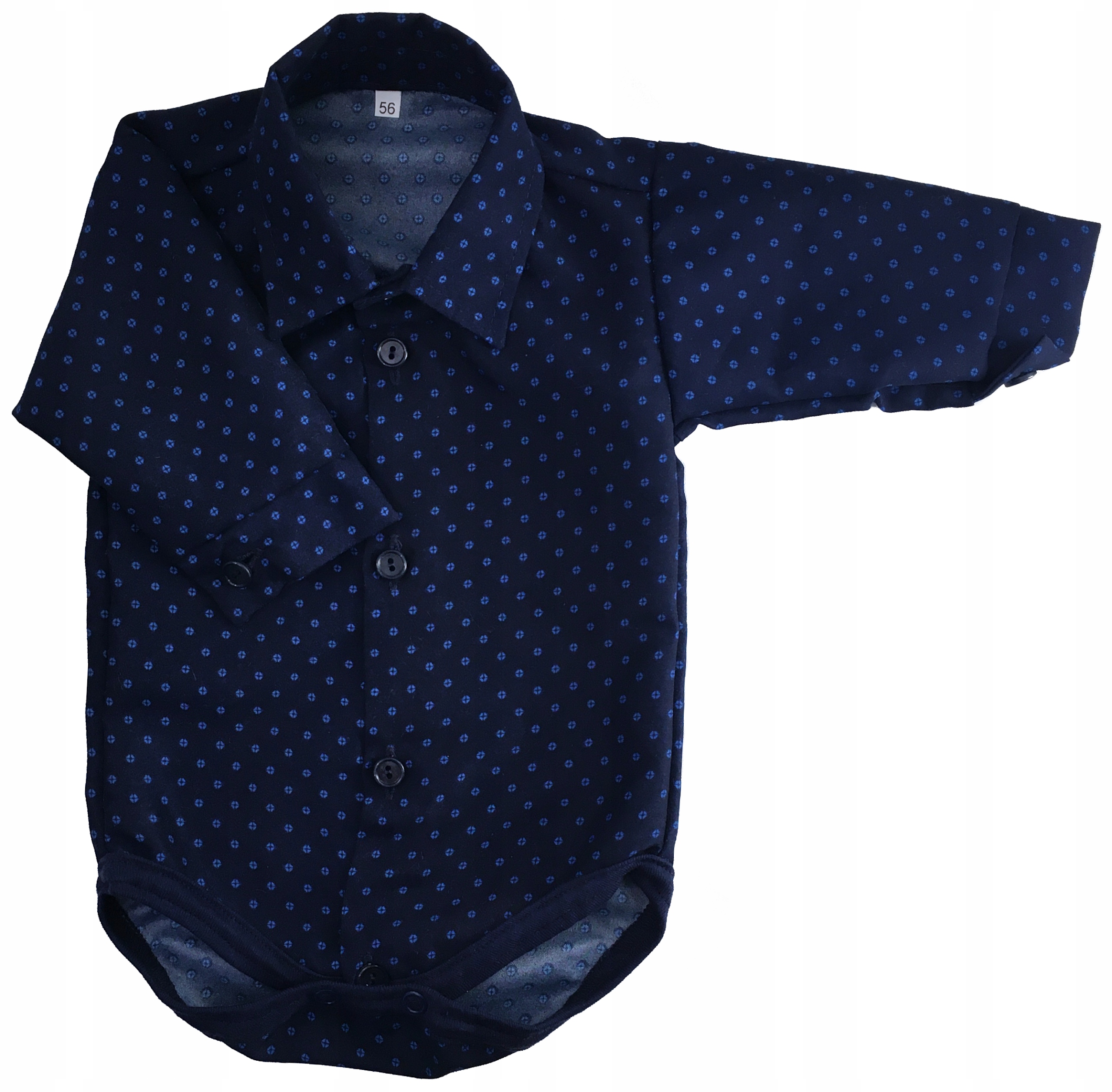 KOSZULA BODY granatowa we wzorki wizytowe 86 cm 12m