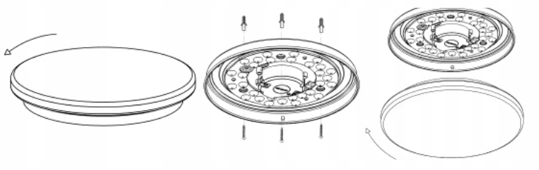 OPRAWA Z CZUJNIKIEM MIKROFALOWYM PAULINA 12W 360* IP44 OKRĄGŁY ST704AK2 Marka Ledsystems