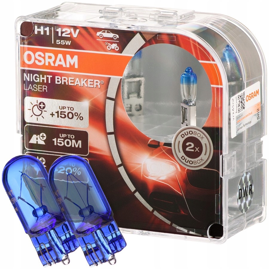 

Mocne żarówki H1 Osram Night Breaker Laser W5W