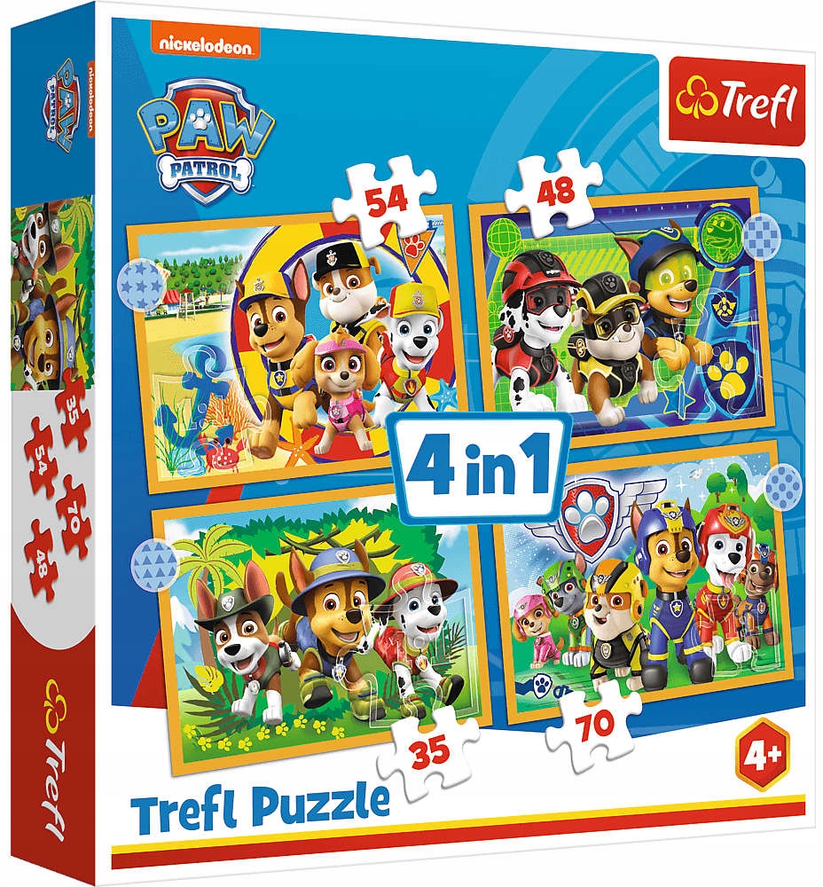 PUZZLE 4W1 WAKACYJNY PSI PATROL 207 EL.TREFL