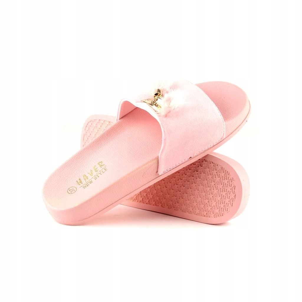 

Różowe Gumowe Klapki -39- Profilowane Z Puszkiem