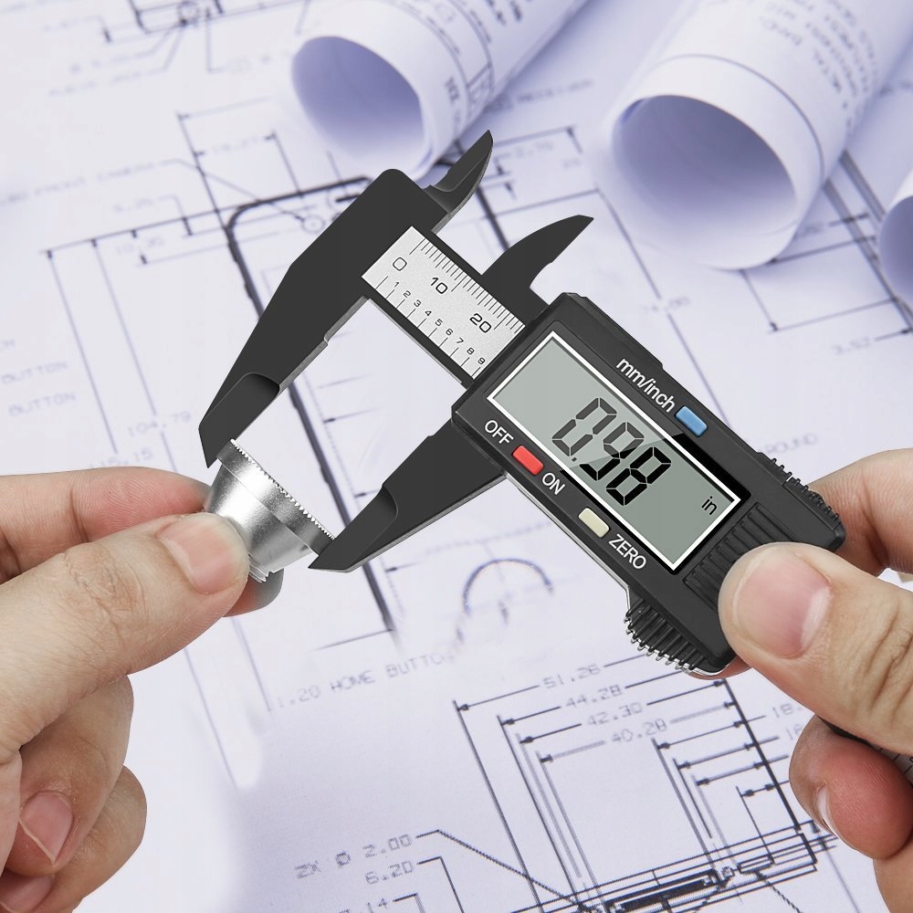 CHIZEA Cyfrowa Suwmiarka 150mm z Dużym Wyświetlaczem LCD Czarna — miniatura 6