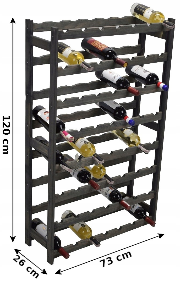 DREWNIANY REGAŁ STOJAK NA WINO 56 BUTELEK Marka Kabex