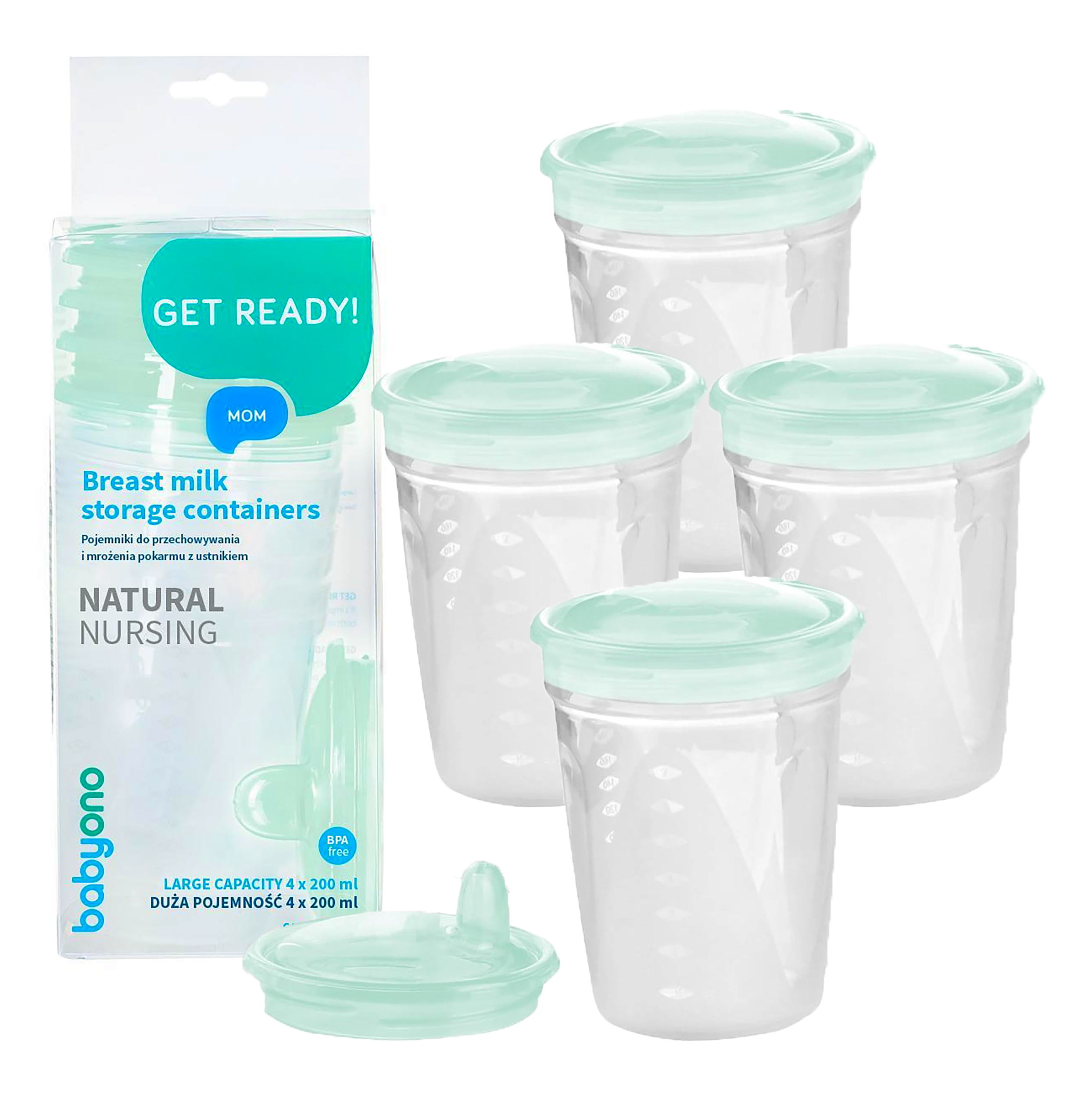 POJEMNIK NA MLEKO lub POKARM BABYONO 4SZ + USTNIK 12/72