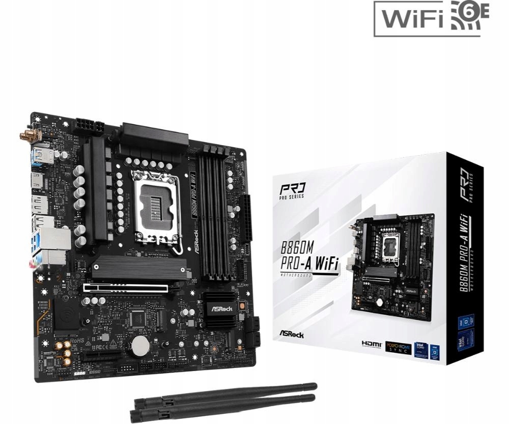 ASRock Mb Sc LGA1851 B860M Pro-A WiFi, Intel B860, 4xDDR5, 1xDP, …