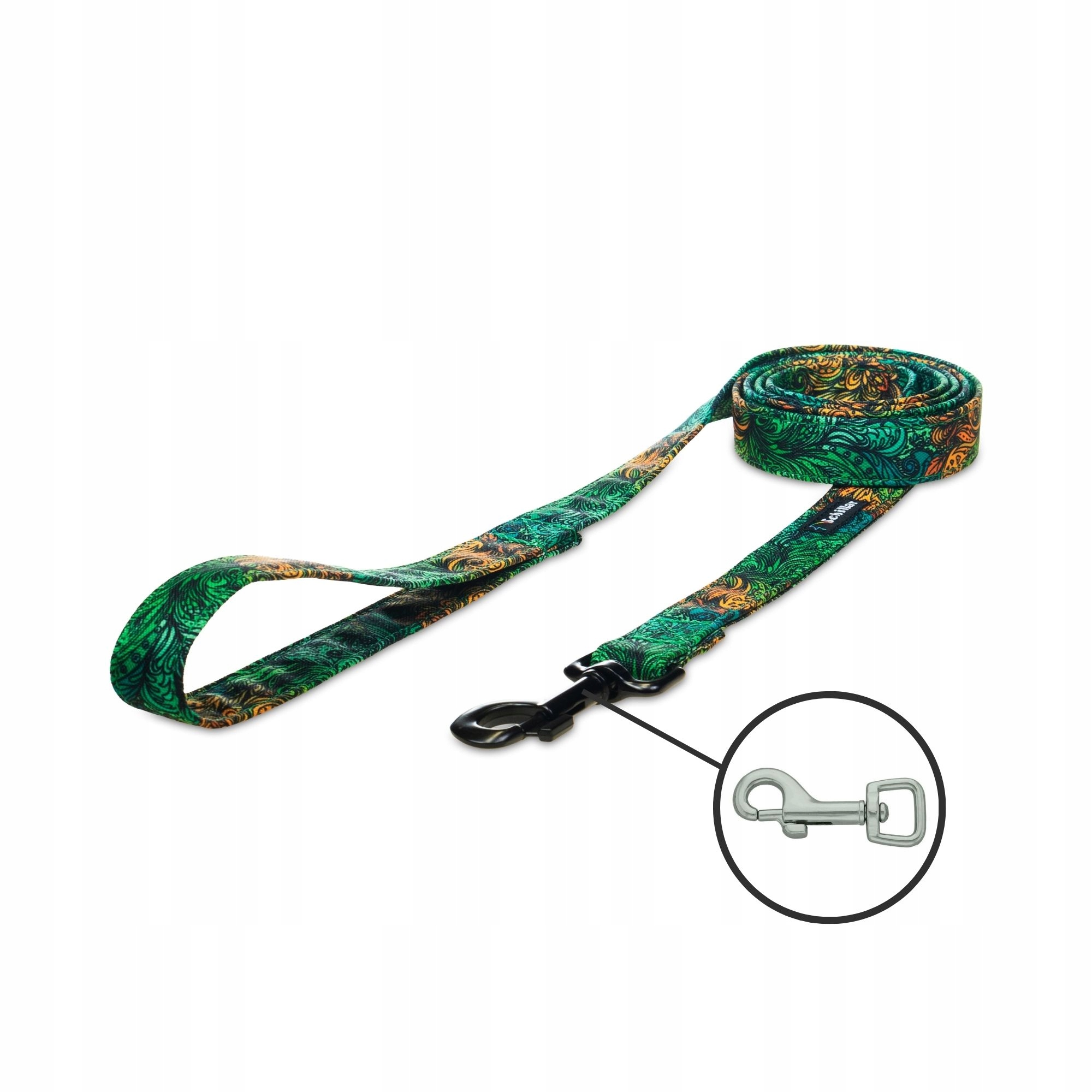 Levně Vodítko pro malého mikro psa zelené wavy grass 200 cm 15 mm Xxs Xs