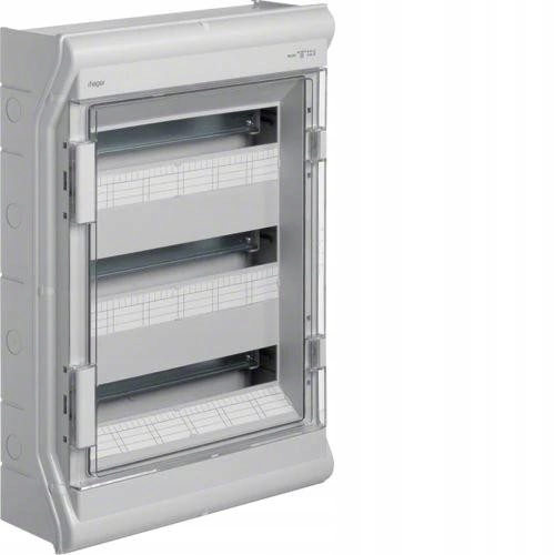 Rozdzielnia elektryczna natynkowa 3x18 z tworzywa sztucznego szara