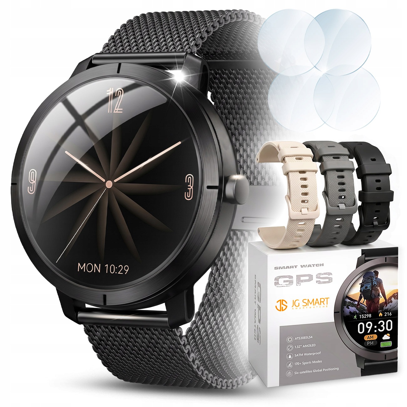 Smartwatch Hodinky S Gps Menu Pl Rozhovory Sport Puls IP68 Smart Watch Amoled