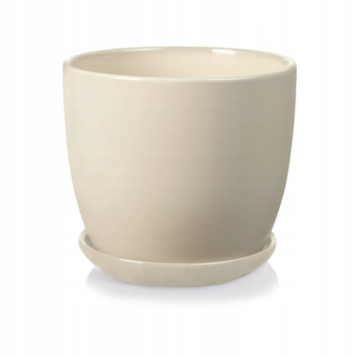 

Doniczka Ceramiczna Kremowa Z Podstawką 13 cm