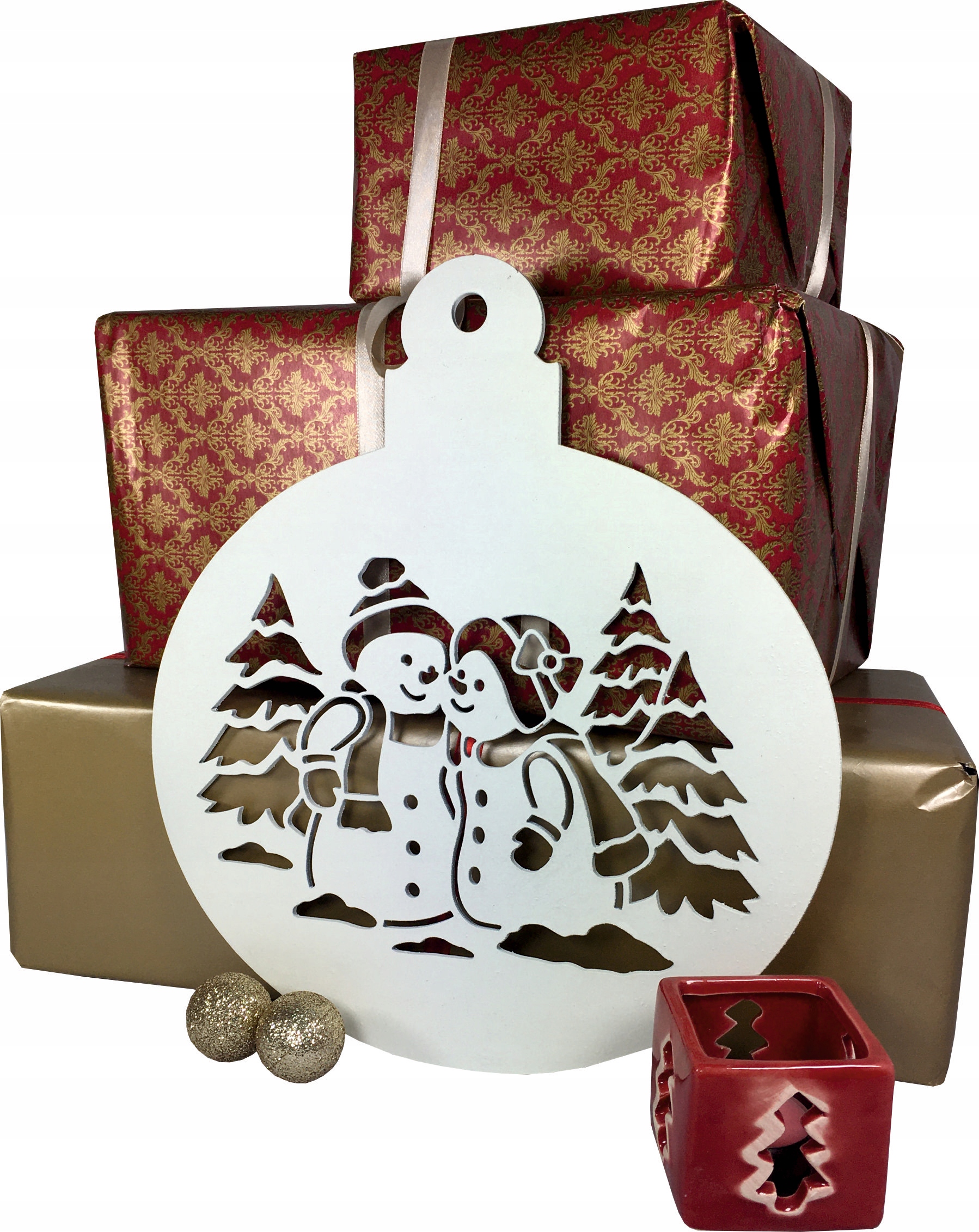 BOMBKA ZAWIESZKA DO OKNA OZDOBA BAŁWANKI ZIMA 39CM