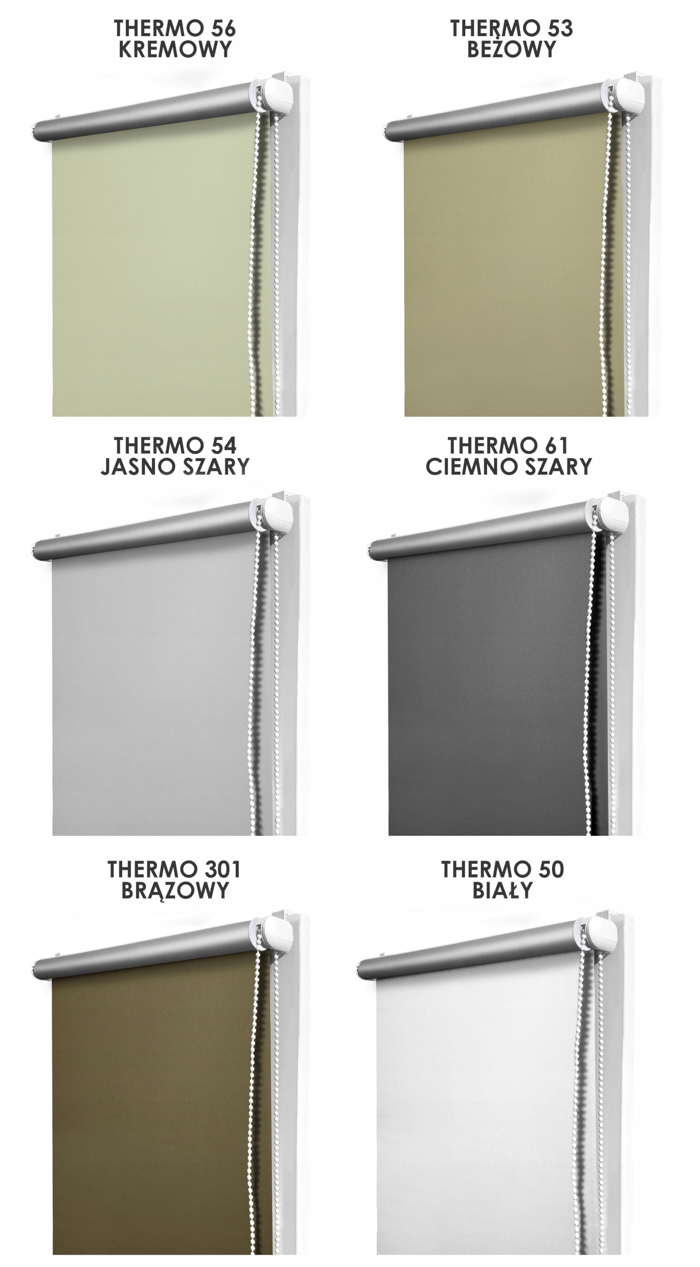 Roleta Termiczna 100% Zaciemniająca termo 82x150 Wzór gładki