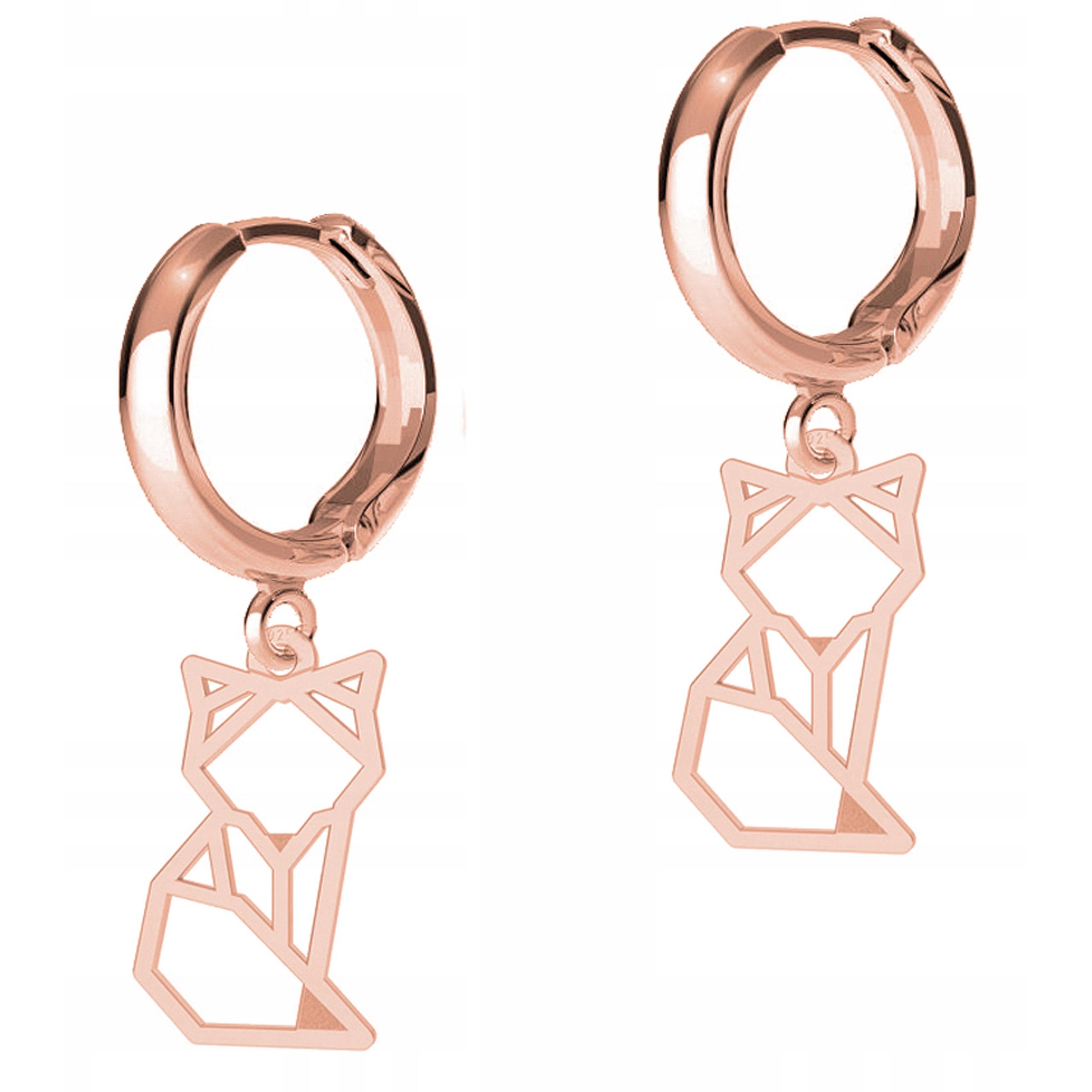 Náušnice Pozlacené Kočky Plechy s Kočkami Kočka Kotě Stříbro 925