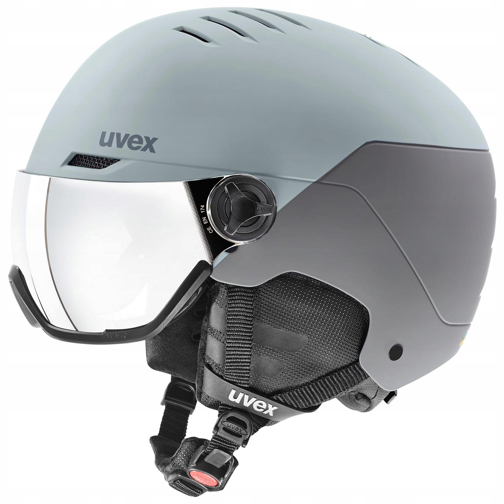 Lyžařská přilba Uvex Wanted Visor Glacier Rhino Mat M 54-58 cm